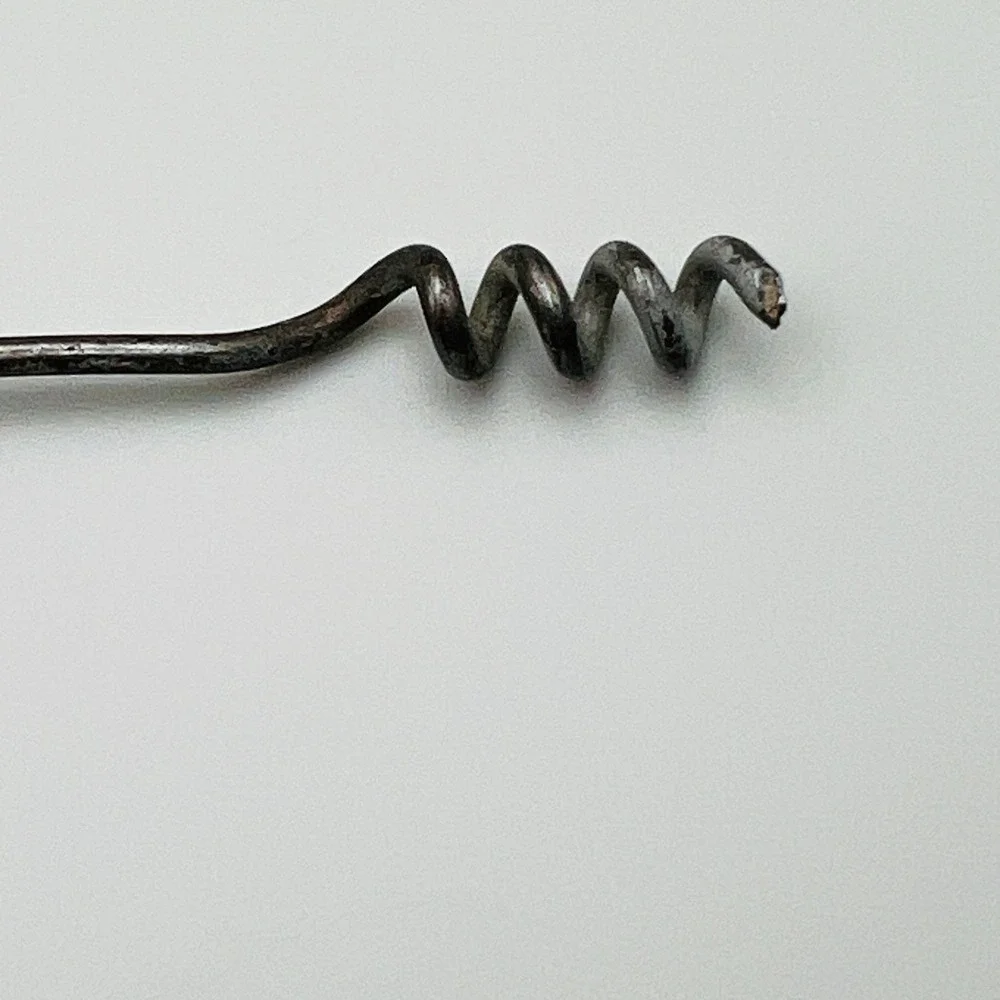 Vintage Corkscrew Bar Tool Red Acrylic Handle Metal Spiral‎ Mid Century Retro